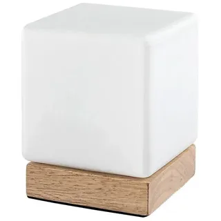 Rabalux 76003 Tischleuchte Pirit, 1,2W, 3000K, 40lm, Holz, braun-weiß, quadratisch, warmweiß, Skandinavisch - Hellbraun