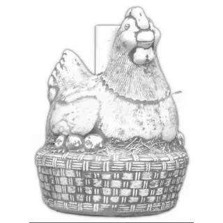 Kücken Huhn Garten Figur Statue Figuren Statuen Skulptur Dekoration Deko 548R - Weiß