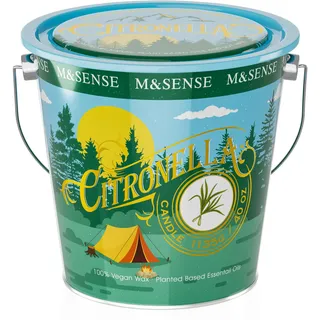 M&SENSE Citronella Kerze Outdoor Groß 1134g, 250 Stunden Brenndauer, Natürliches Sojawachs Sommerkerze für Innen & Außen, Terrasse, Garten & Camping, Zitronella Kerze mit Citronella Öl