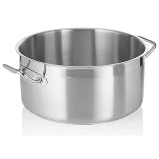 Profi Edelstahl-Kochtopf Bratentopf mit Deckel 24,0 Liter ØxH: 40 x 19,5 cm