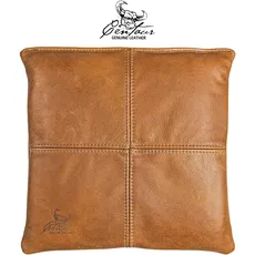 Centaur - Hochwertiges Leder Sitzkissen - Cognac Vintage 35x35 cm - Ideal für Stuhl oder Sitzbank - Abwaschbare Echtleder Stuhlkissen - Pflegeleichte Sitzauflage