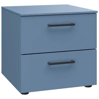 Novel Nachtkästchen , Blau , Kunststoff , 2 Schublade(n) Schubladen , 42x41x41 cm , Typenauswahl, Soft-Close-System , Schlafzimmer, Nachtkästchen