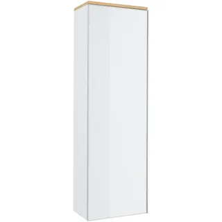 Novel Garderobenschrank , Weiß, Eichefarben , Holzwerkstoff , Balkeneiche , 3 Fächer , 54x170x31 cm , Goldenes M, Made in Germany, DGM-Klimapakt , Beimöbel erhältlich, Typenauswahl, wandhängend , Garderobe, Garderoben-Sets & Garderoben-Serien, Garderoben-Serien