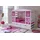 Hausbett Lio 90 x 200 cm Kiefer massiv lackiert weiß pink