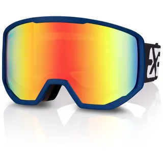 EXP VISION Skibrille für Damen und Herren, Snowboard Brille Schneebrille OTG 100% UV-Schutz Skibrille für brillenträger, Anti-Nebel Snowboard Brille Ski Goggles (Rot)