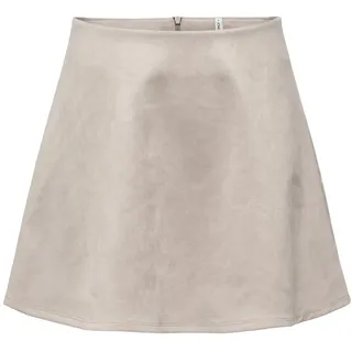 Minirock ONLY "ONLRINEA SKATER SKIRT JRS", Damen, Gr. S, island fossil, Jersey, Obermaterial: 96% Polyester, 4% Elasthan, unifarben, Mini, Röcke Minirock, Kunstfaser, Topseller