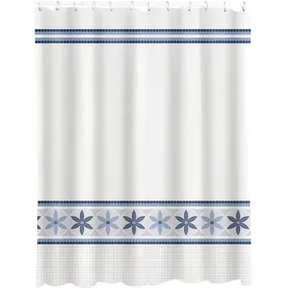 MSV 142105 Duschvorhang Olympe 180x200cm aus Polyester in blau, Mehrfarbig, 30 x 20 x 15 cm
