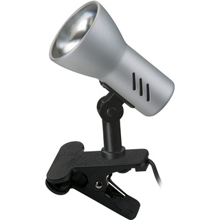 BRILONER - Nachttischlampe, Schreibtischlampe, Tischlampe, Leselampe Buch klemme, Klemmlampe, Schwenkbar, Schnurschalter, Titanfarbig, 10,8 cm, Silber