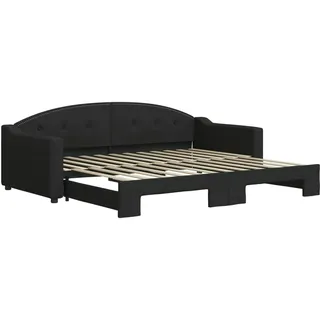vidaXL Tagesbett Ausziehbar 90 x 200 cm schwarz