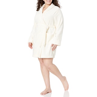 Amazon Essentials Damen Mittellanger Bademantel Plüsch (Erhältlich in Übergröße), Creme, XL