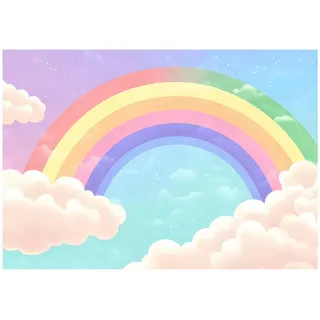 Wallarena Fototapete Kinderzimmer Mädchen Regenbogen Kindertapete 200x140 , Papier , Baum/Pflanze/Natur , Rechteckig , 200x140 cm , FSC 100% ,