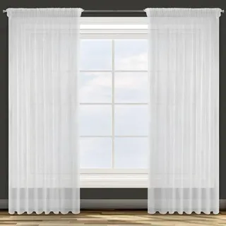 Eurofirany DESIGN91 Vorhang Glatt Transparent Kräuselband Schimmernd Glitzer Vorhänge Gardinen Modern Schlicht Schlafzimmer Kinderzimmer Wohnzimmer