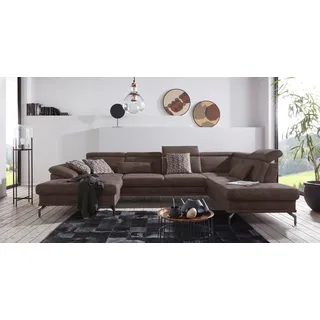 Dekokissen SIT & MORE "Scorpio", braun (dunkelbraun, unifarben), B:10cm H:25cm L:65cm, Microfaser, Dekokissen_Sitzkissen_Kissenhüllen, Dekokissen, 2er-Set Nierenkissen