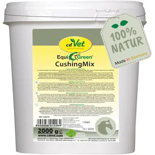cdVet Naturprodukte EquiGreen CushingMix 2 kg, Pferde und Ponys, Stoffwechselprobleme, Entgiftungsorgane, Vitalstoffe, mit Möchspfeffer und Grünhafer