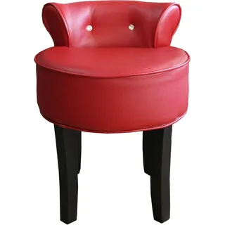 Casa Padrino Designer Hocker Boston Schwarz/Schwarz mit Bling Bling Steinen - Barock Schminktisch Stuhl 45 x 45 x 56 cm - Schwarz