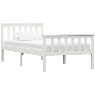 vidaXL Massivholzbett Weiß Kiefer 100x200 cm