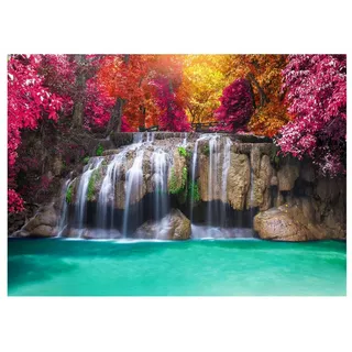 WallArena Fototapete Wasserfall 3D Natur 350x250
