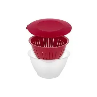 WESTMARK Schüssel Olympia transparent/rot, 1 Set