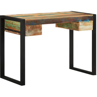 vidaXL Schreibtisch Recyceltes Massivholz / Mehrfarbig