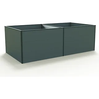GFP Aluminium Hochbeet KINGSIZE DANIELA - 235 x 119 x 77 cm - Anthrazit, Stecksystem, langlebig - Grau