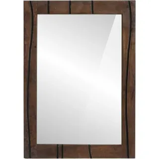 vidaXL Badezimmer Spiegel Wandmontiert Braun 70 x 50 x 2,5 cm - Braun