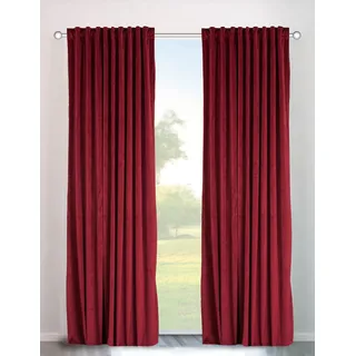 OTTO home Vorhang "Velvet uni" Multifunktionsband 2 Stk. tlg. Blickdichter Samt, 2-er Set, edel, Gardine, multifunktional, rot