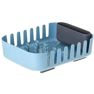 Avilia Blaues Abtropfgestell für Geschirr und Besteck – Modulares Design mit integriertem Drainagesystem für schnelles Trocknen und praktisch – aus strapazierfähigem und pflegeleichtem Kunststoff