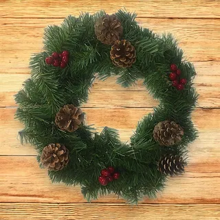 Dmora - Weihnachtsdekoration Diableret, Weihnachtsdekor, Weihnachtsornament, Festliche Dekoration, Made in Italy, 35x35 h3 cm, Grün und Rot