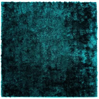 benuta Nest Hochflorteppich Whisper Türkis 200x200 cm , Textil , Beton Optik , Quadratisch , 200x200 cm , wasserabweisend , Teppiche und Böden, Teppiche, Hochflorteppiche & Shaggys