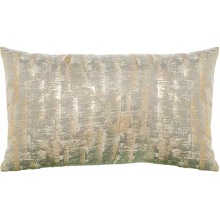 DRW Rechteckiges Kissen aus Polyester mit Reißverschluss in Creme, 50 x 10 x 30 cm