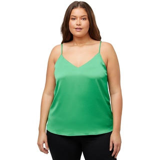 Ulla Popken Damen satijnen strap-blouse Blusen, Grasgrün, 54-56 EU