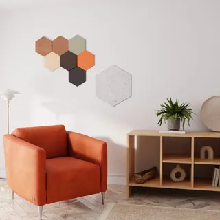 Designpaneel Hexagon Eiche Clear MDF Schwarz 25 cm x 25 cm 3 Stück