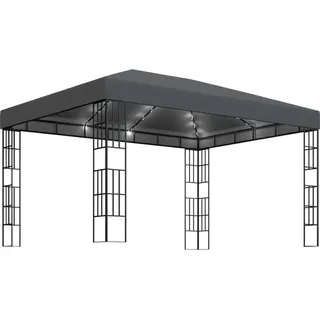 vidaXL Pavillon mit LED-Lichterkette 3x4 m Anthrazit - Grau