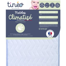 TINÉO Klimatisierte Matratze, Polyurethan Polyester, weiß, 70x140x10 cm