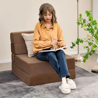 Faltbares Gästebett-Matratzen-Set – Schlafmatte – Sitzsack – Schlafsofa – Gästebett – 3-in-1 Design – Weiche Schwammpolsterung
