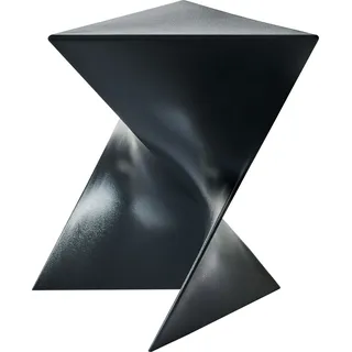 BELIANI Beistelltisch Schwarz Kunststoff Dreieckig Geometrische Form Designer Tisch Wohnzimmer - Schwarz