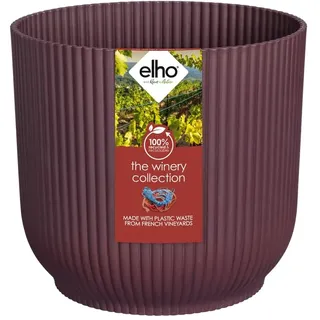 elho The Winery Collection 22cm Blumentopf - Bordeauxrot | ∅ 22.015 x H 20.16 cm | für den Innenbereich | 100% recyceltes Plastik
