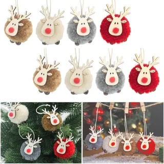 Saituo Home 8 Stück Weihnachtsdeko, Weihnachtsbaum Decoration, Elch Christmas Decorations, Deko Christbaumkugeln, Anhänger Schneeflocken Deko für Weihnachten Weihnachtsbaum Tür Wand Bett oder Kamin