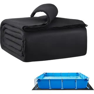 SucceBuy Poolunterlage 4,8x9,7 m für oberirdische Schwimmbecken, strapazierfähige Bodenplane, schützt vor Beschädigungen, Poolmatte aus robustem Geotextilmaterial, erhöht die Haltbarkeit der Folie, Bodenschutzplane
