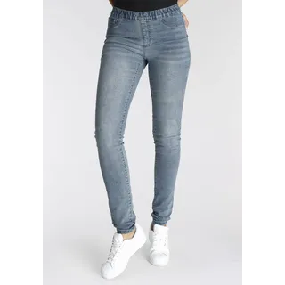 Jeansjeggings ARIZONA "mit leichtem Thermo Effekt", Damen, Gr. 44, N-Gr, blau (blau used), Denim/Jeans, Obermaterial: 72% Baumwolle, 26% Polyester, 2% Elasthan, Basic, skinny fit lang, Jeans Jeansjeggings, extra-eng geschnitten, hohe Leibhöhe, mit Coinpocket