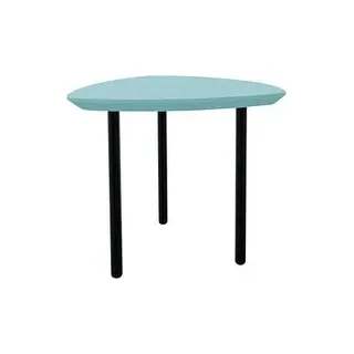 fm TRESTA Beistelltisch dreieckig abgerundet MDF-Platte pastellblau 55,0 x 51,0 x 46,0 cm, 1 St.