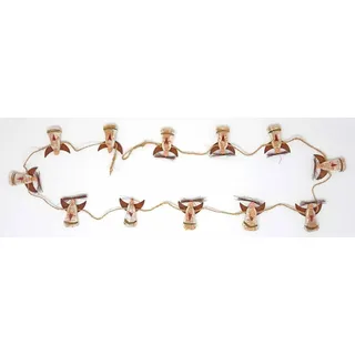 Weihnachtsengel 150 cm Holz Girlande 12 engel Herz Bemalt Weiss Christbaum Deko