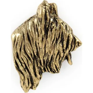 Briard, Berger de Brie - Vergoldete Brosche, eleganter Hundeschmuck, einzigartige Brosche der Marke Art-Dog