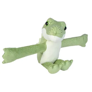 Wild Republic 19432 Huggers Schnapparmband Kuscheltier, Plüschtier, Krokodil 20 cm