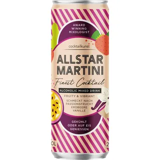Cocktailkunst - ready to drink - Allstar Martini - Immer perfekt dosiert in der 250ml Slim Can (1 x 0,25L)
