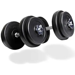 Matchu Sports Verstellbares Kurzhantel Vinyl Set 2 x 10 kg - Kurzhantelset Dumbbells Kurzhanteln Hanteln - Gewichtheben für Zuhause, Fitnessstudio - Schwarz