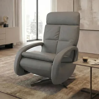 Mendler Relaxsessel HWC-L11 Leder 74 x 110 x 0 cm Grau elektrisch drehbar