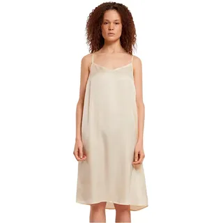 Urban Classics Viscose Satin Slip ärmelloses Midikleid - White Sand - S