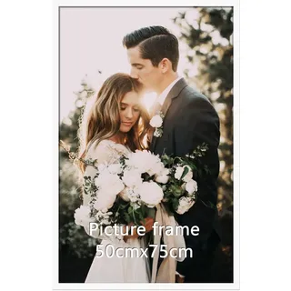 Giftgarden Weiß Bilderrahmen 50x75 cm - Aluminium Rahmen für Fotos, Puzzles und Poster - Großer Fotorahmen für Wohnzimmer, Schlafzimmer, Arbeitszimmer