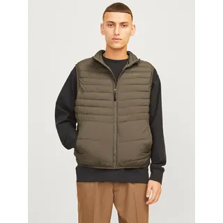 Jack & Jones Steppweste "JJESTATE Praktische Weste mit Beutel, ideal für unterwegs" unifarben, modisch, regular fit, Polyester, canteen